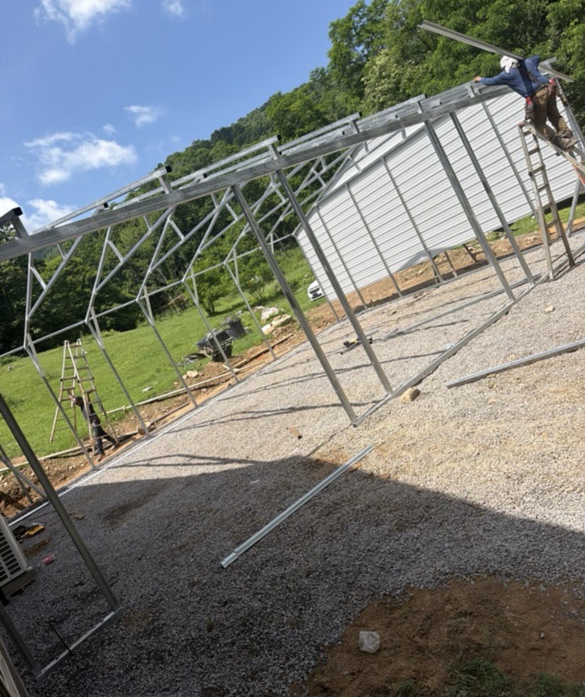 Metal carport framing
